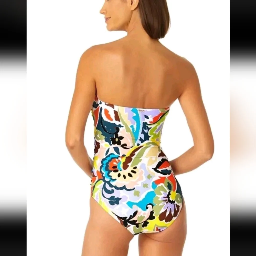 Anne Cole Women's Twist Front Top/Shirred One Piece Swimsuit Size 14  NWT - Picture 8 of 9